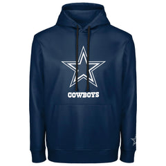 FOCO NFL Mens Official Sideline Primary Logo Performance Pullover Hoodie Sweatshirt (US Alpha Large Regular Regular Dallas Cowboys - Navy)