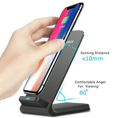 Qi Wireless Fast Charger Charging Pad Stand Dock For Samsung Galaxy iPhone Phone