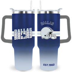 Dallas Tumbler Cup - Dallas Gifts for Men - 40 OZ Insulated Stainless Steel Coffee Travel Mug with Lid and Straw
