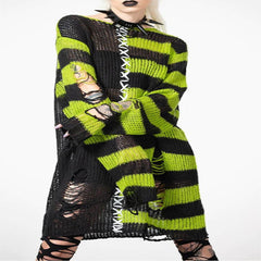 Halloween Ripped Long Sweater Women's Fashion Loose Sweater