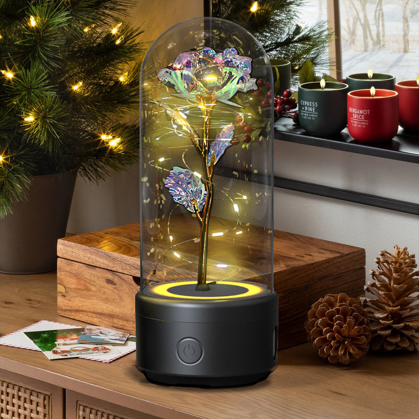 2-in-1 Rose LED Speaker