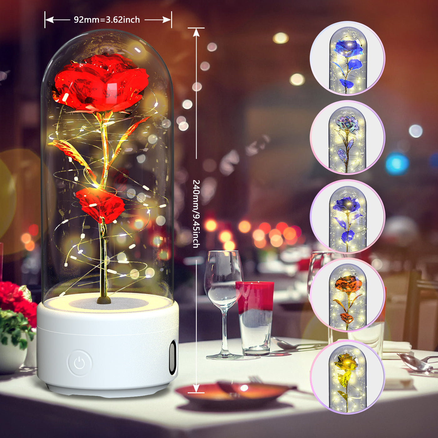 2-in-1 Rose LED Speaker