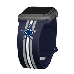 Game Time Dallas Cowboys HD Watch Band Compatible with Apple Watch (42/44/45mm Short Stripes)